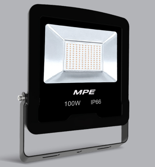 Đèn led pha 100W MPE FLD5-100V, ánh sáng vàng, kích thước (WxHxL):  282mm x 321mm x 38mm