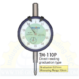 Đồng hồ so chân thẳng Teclock TM-110P, 0-10mm/0.01mm