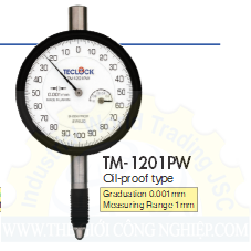 Đồng hồ so chân thẳng Teclock TM-1201PW, 0-1 mm/0.001mm 