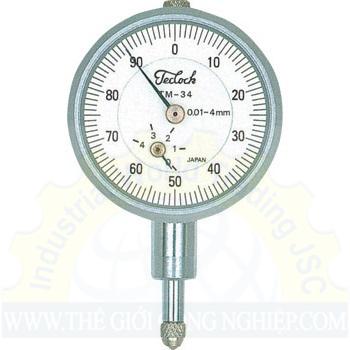 Đồng hồ so chân thẳng Teclock TM-34, 0-4mm/0.01mm