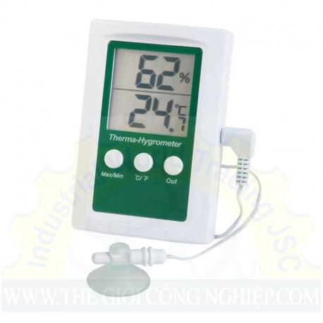 Nhiệt ẩm kế điện tử dải đo nhiệt độ 0 đến 49.9oC, dải đo độ ẩm  20 đến 99% RH