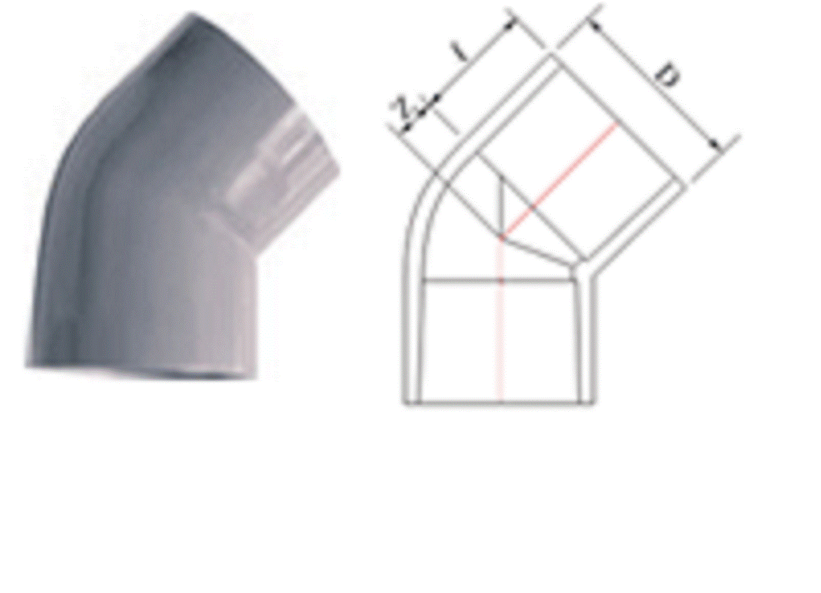 Co lơi (45 độ) phi 75  mỏng PVC