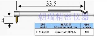 Đầu đo 2umR Accretech DM43801 cho máy đo độ nhám cầm tay, góc cone 60 độ