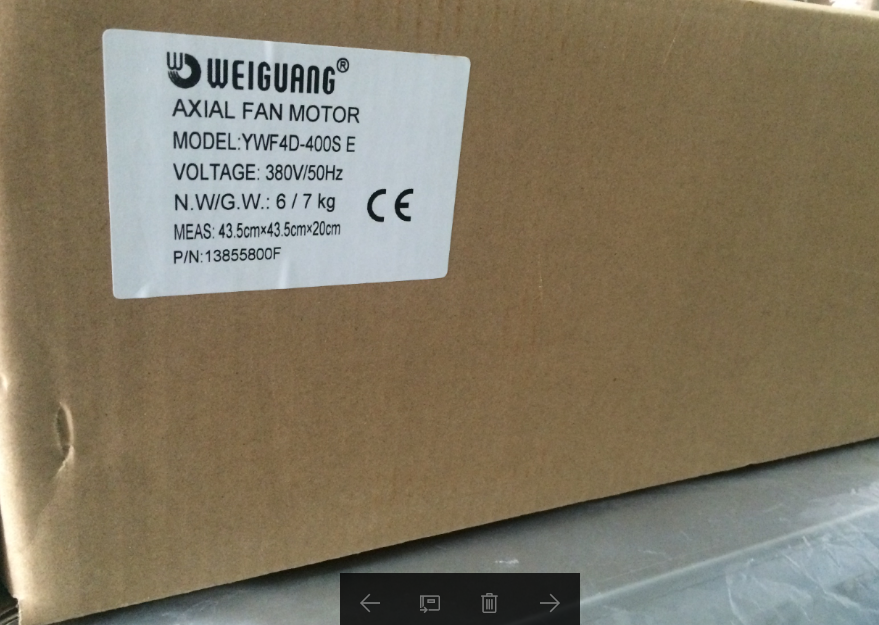 Quạt giải nhiệt dàn nóng máy lạnh 175w 380V Weiguang YWF4D-400S, đường kính cánh φ400mm