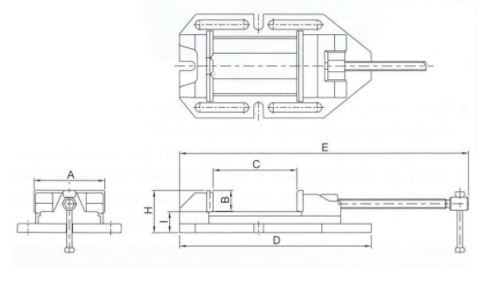 Ê tô máy khoan độ mở 220mm, lực kẹp 900kgf