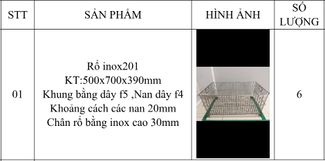 Rổ inox 500mm x 700mm x 390mm