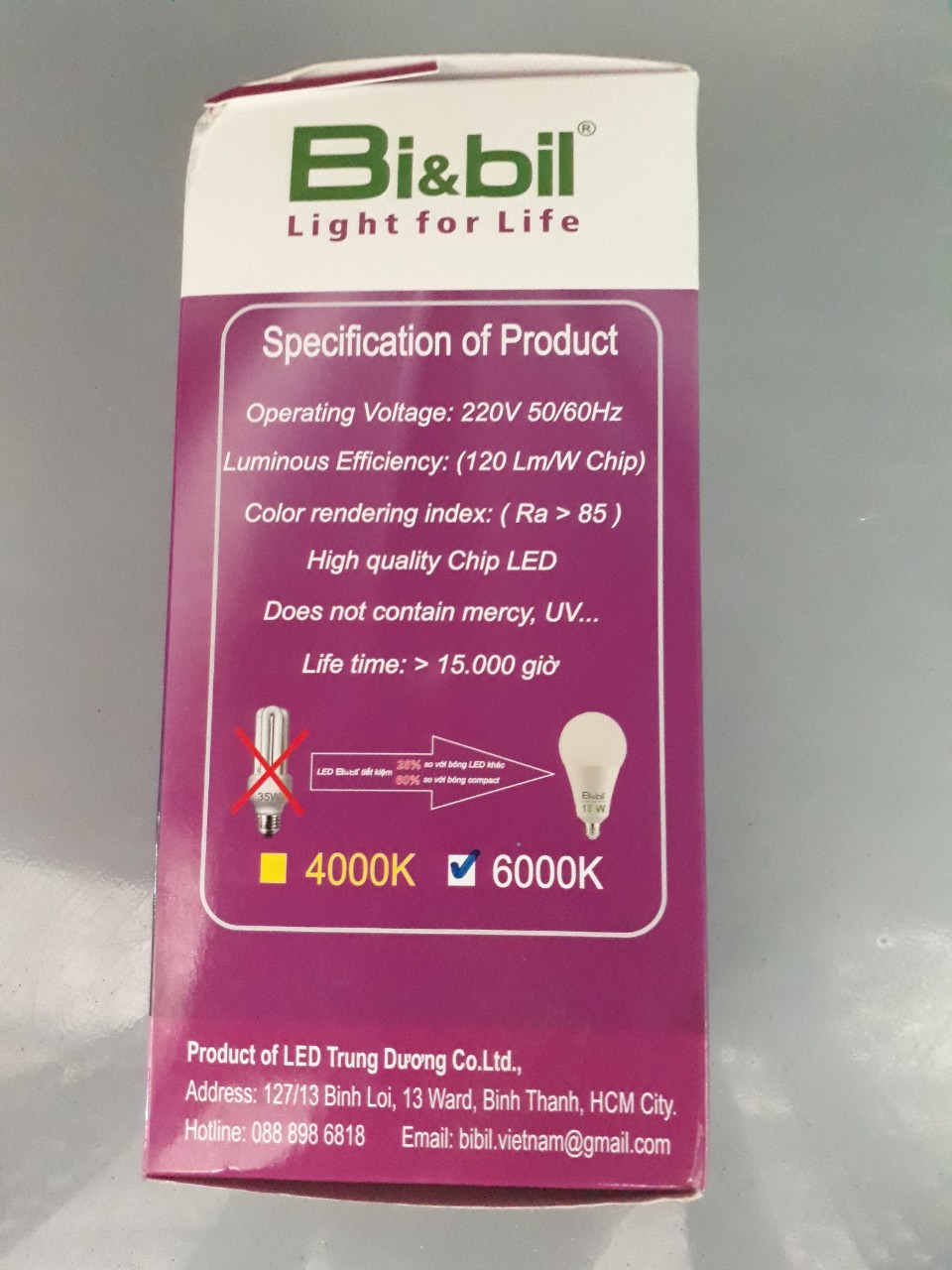 Đèn led Bulb 18W ánh sáng trắng 