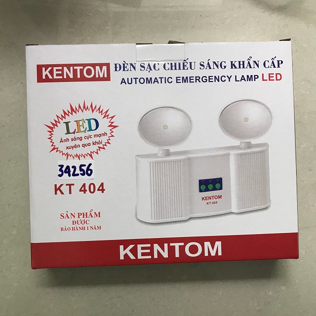 Đèn sạc xách tay/treo tường khẩn cấp KENTOM KT 404,  (3.2V 3W)X2 LED