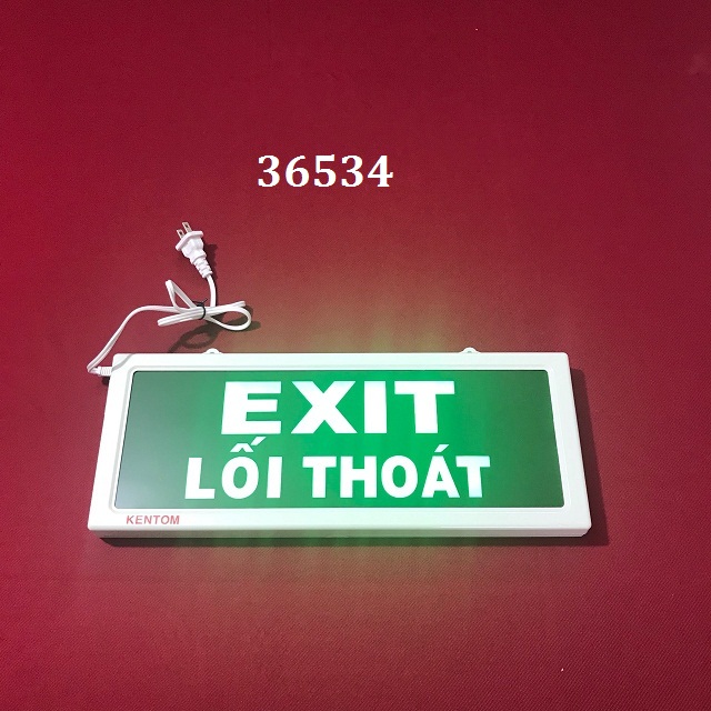  Đèn exit thoát hiểm 2 mặt Kentom KT-620, kích thước ( 39.7 * 18.4 * 3cm)