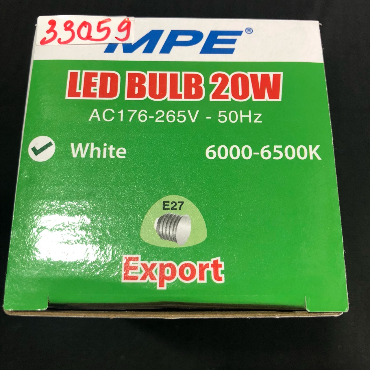 Bóng đèn Led Bulb trụ nhôm 20W MPE LB-20T, ánh sáng trắng