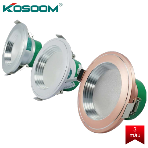 Đèn led âm trần 5W đổi màu  Kosoom KS-JYBGTD-5 viền vàng