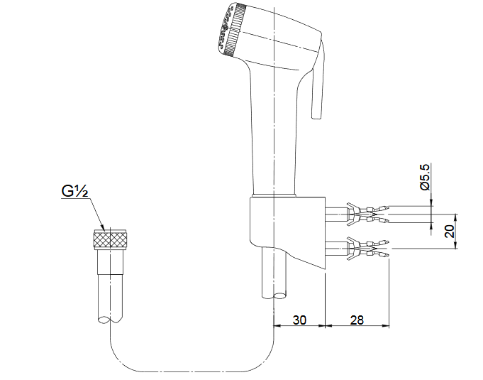 Vòi xịt vệ sinh nhựa Toto THX20NBPIV