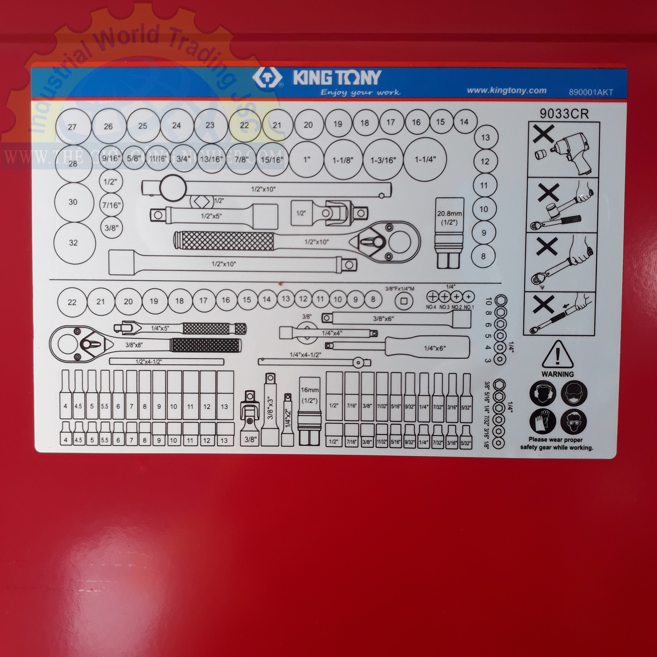 Bộ tuýp 135 chi tiết KINGTONY 9033CR