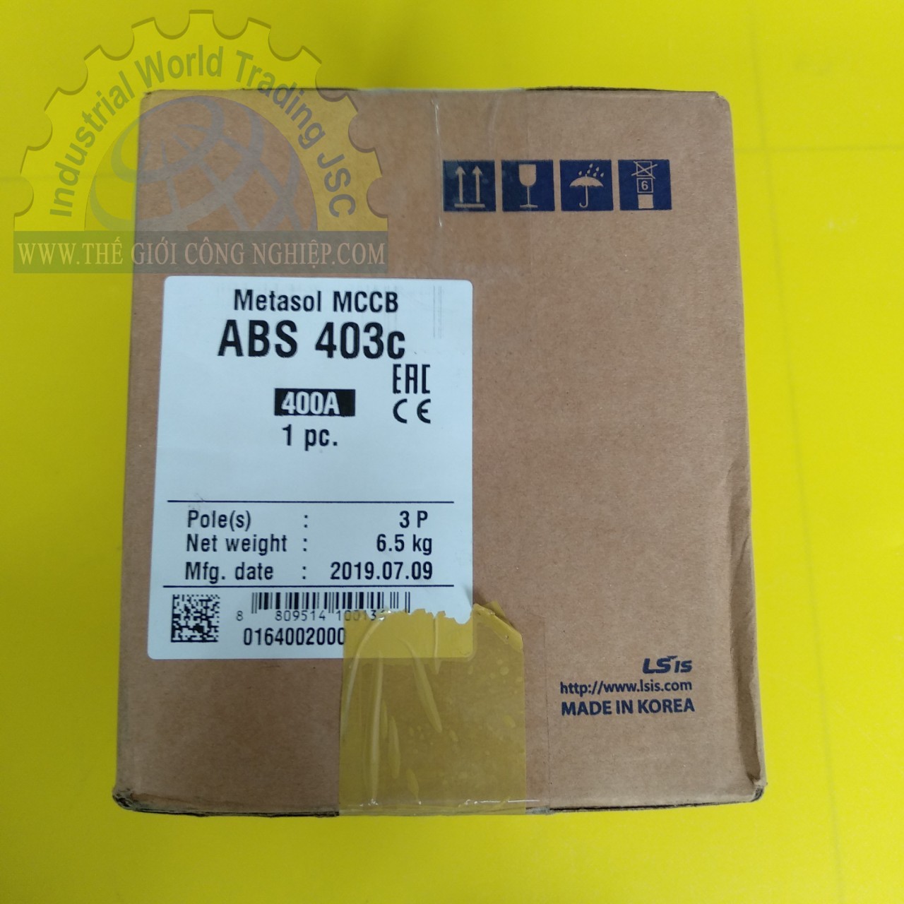 Cầu dao tự động MCCB (Aptomat) LS ABS403C 400A, khối 3 pha