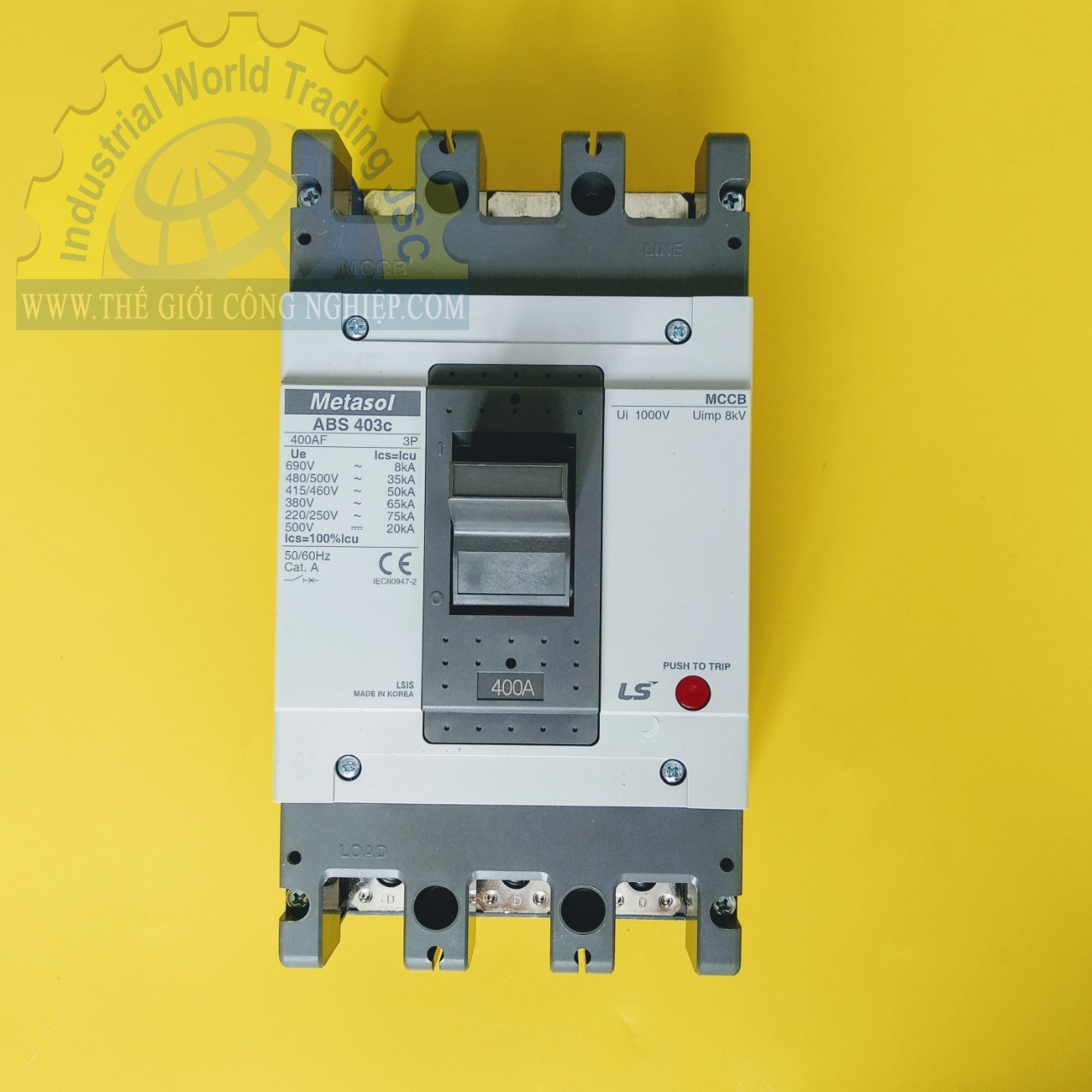 Cầu dao tự động MCCB (Aptomat) LS ABS403C 400A, khối 3 pha