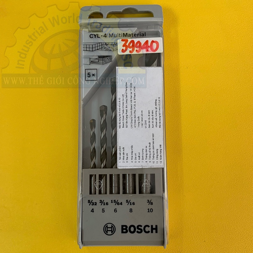 Bộ 5 mũi khoan đa năng BOSH 2608680798, 4mm-10mm