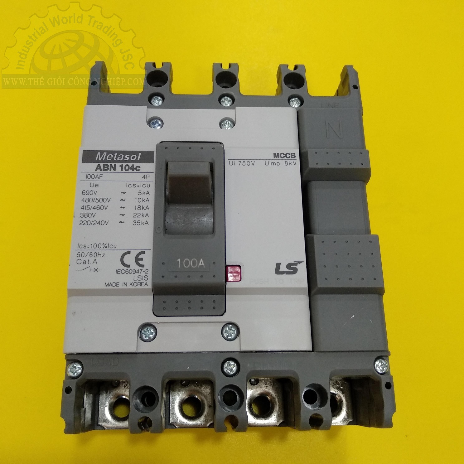 Cầu dao tự động MCCB (Aptomat) LS ABN104c 100A, khối 4 pha