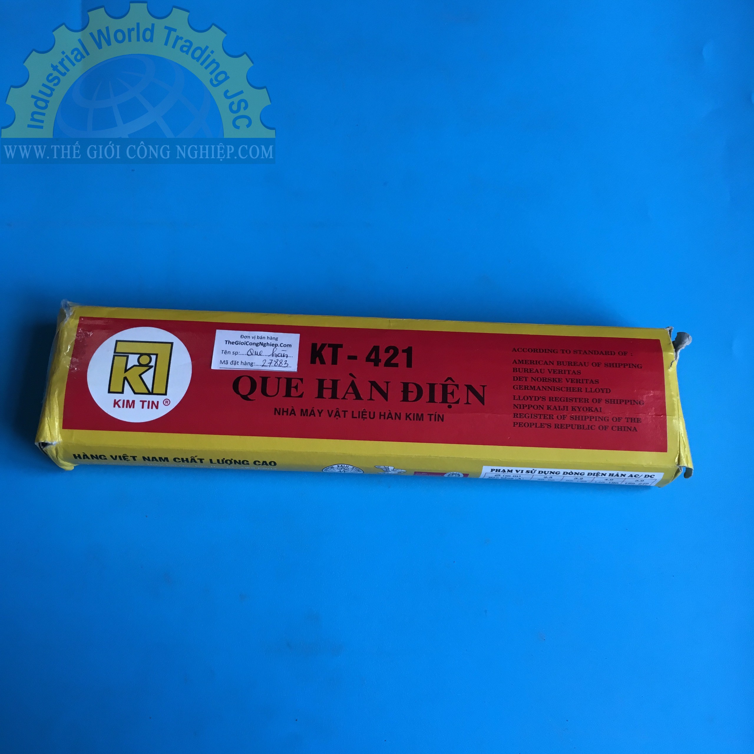 Que hàn sắt 2.5mm Kim Tín KT-421 , kích thước 2.5x250mm, 1 hộp 2,5kg