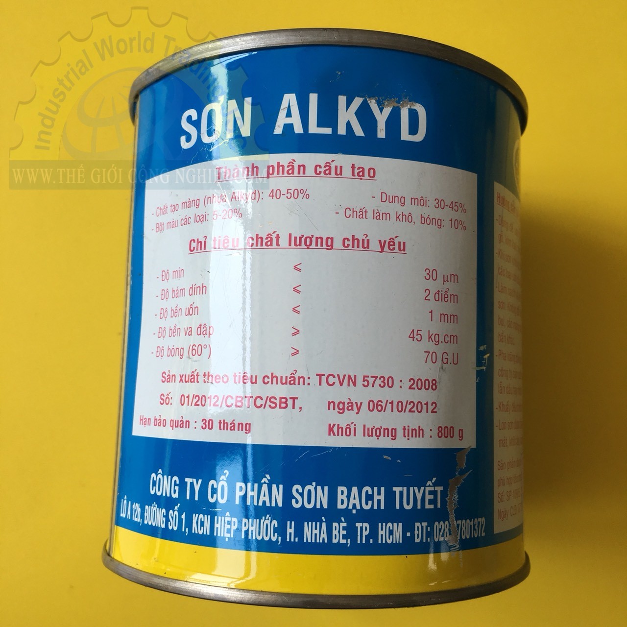 Sơn phủ Alkyd (bóng) màu đen Bạch Tuyết 200, dung tích 0.8kg