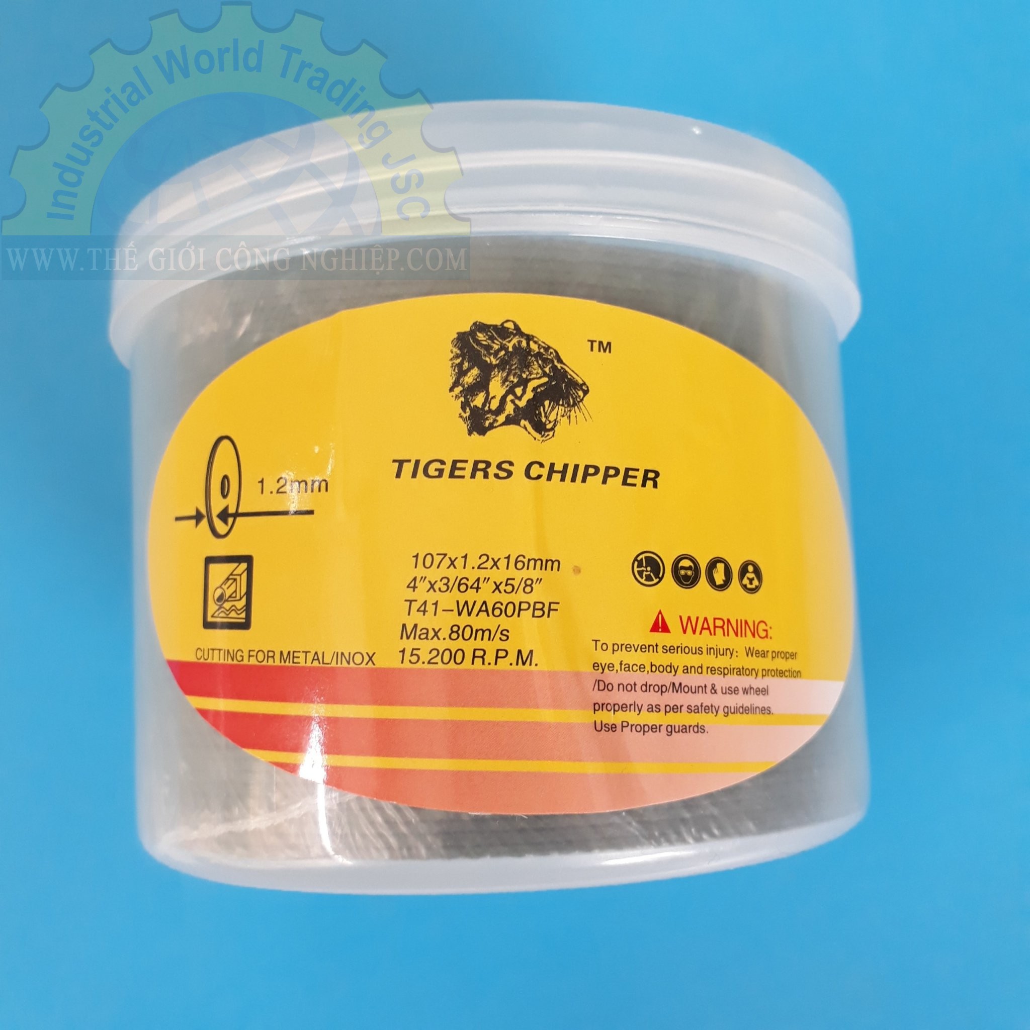 Đá cắt kim loại TIGERSCHIPPER T41-WA60PBF, 107x1.2x16mm, hộp 50 viên