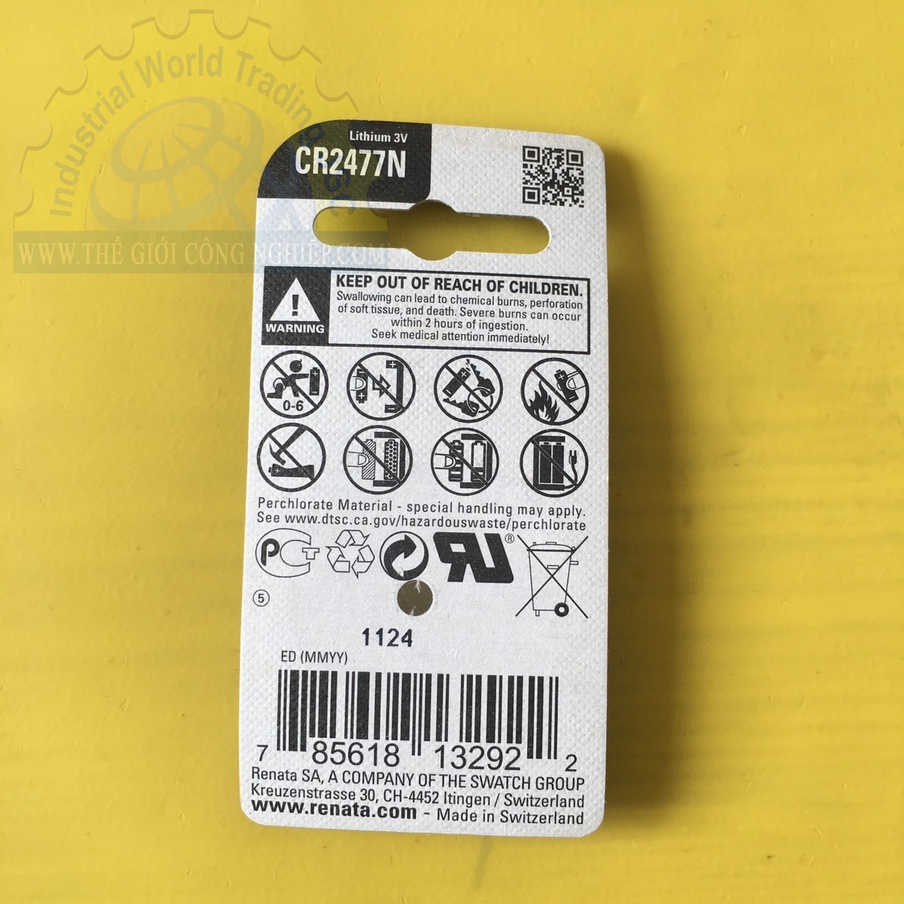 Pin Lithium 3V RENATA CR2477N, kích thước 7.7mm x 24mm (1 vỉ/1viên)