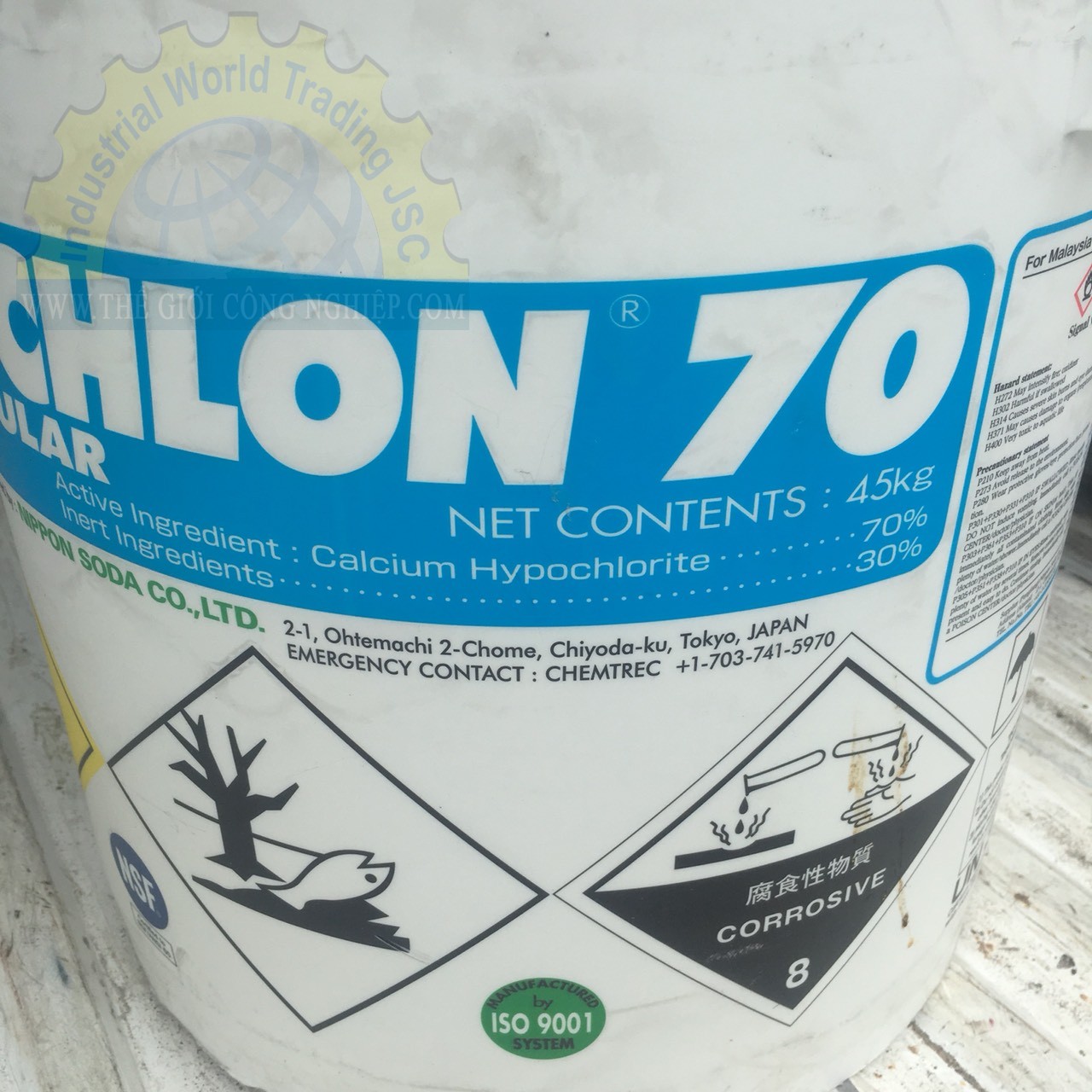 Hóa chất bể bơi, nhà tắm Chlorine NIPPON PAINT Hi Chlon 70%