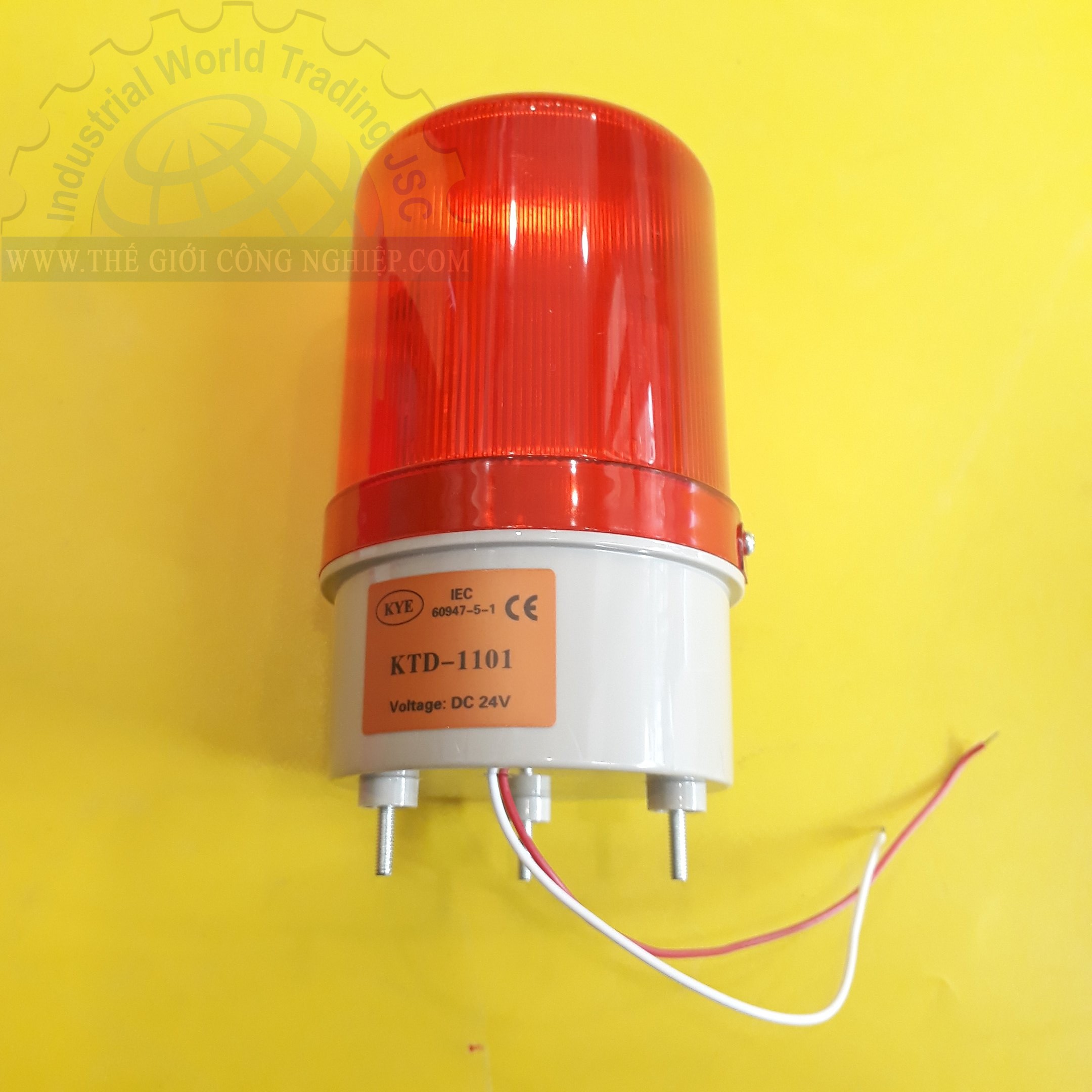 Đèn xoay báo hiệu màu đỏ không còi hú 24V  KYE KTD-1101