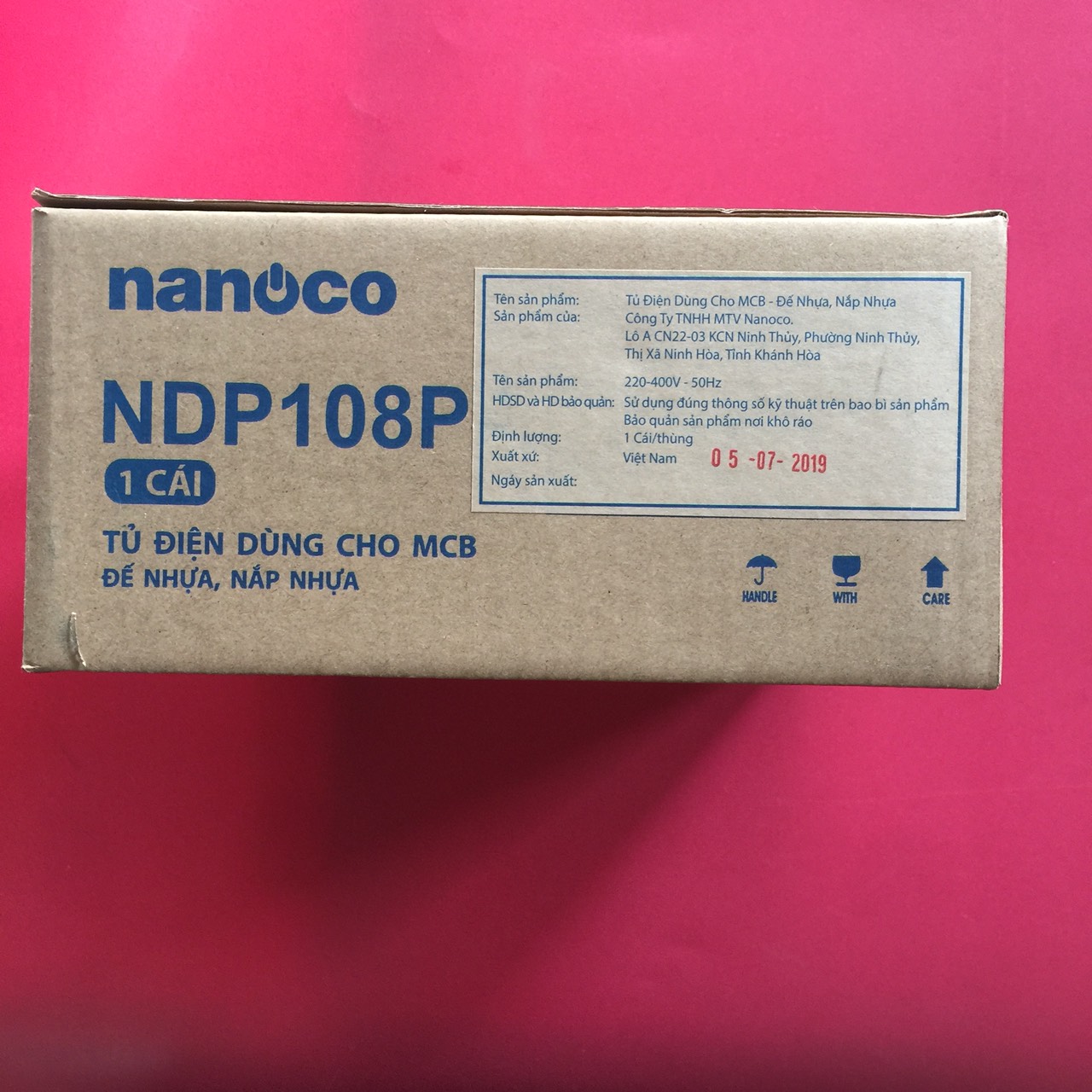 Tủ điện Nanoco NDP108P, mặt nhựa, đế nhựa, chứa 4-8 modules, 200x200x65