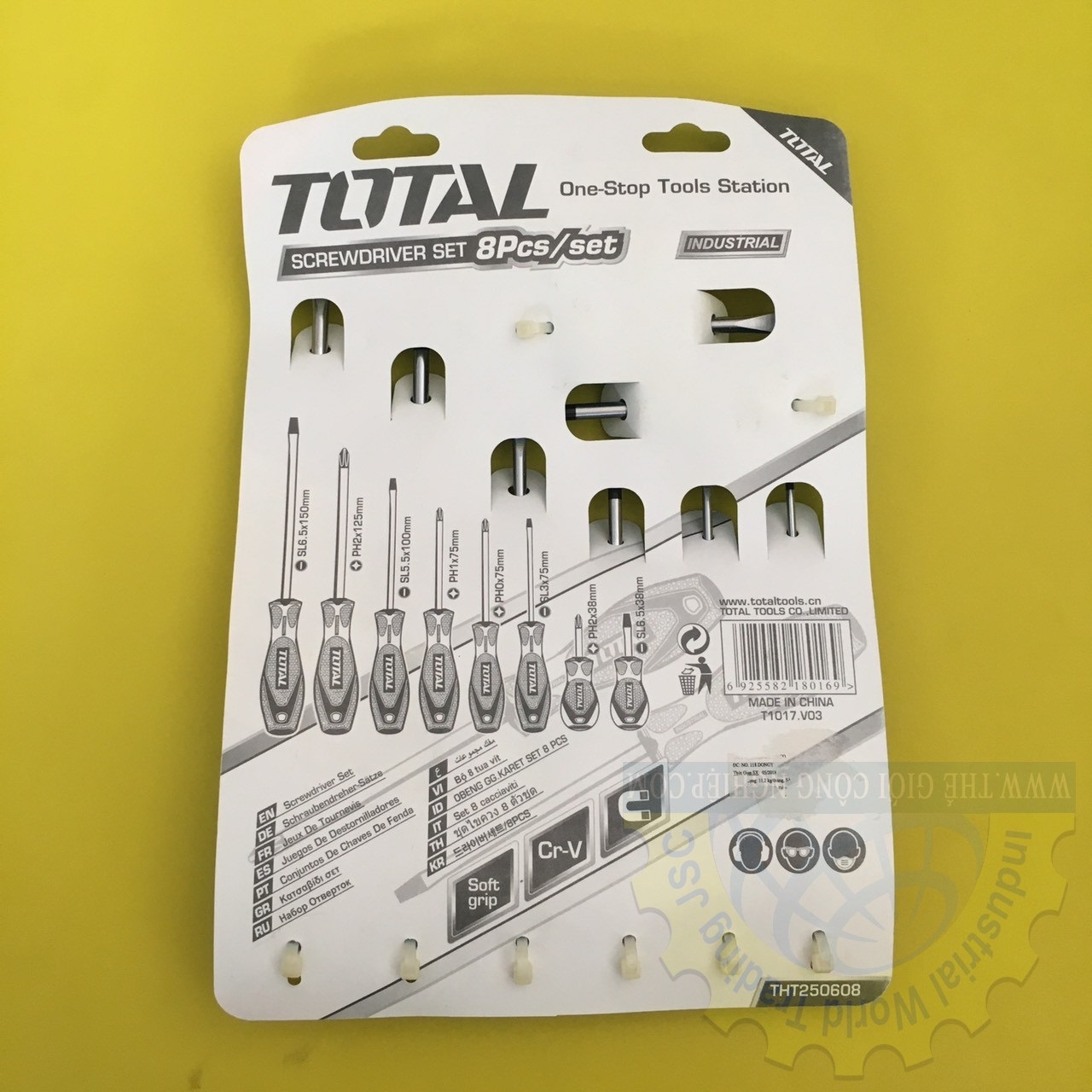 Bộ tuốc nơ vít dẹp và bake Total tools THT250608, 8 chi tiết