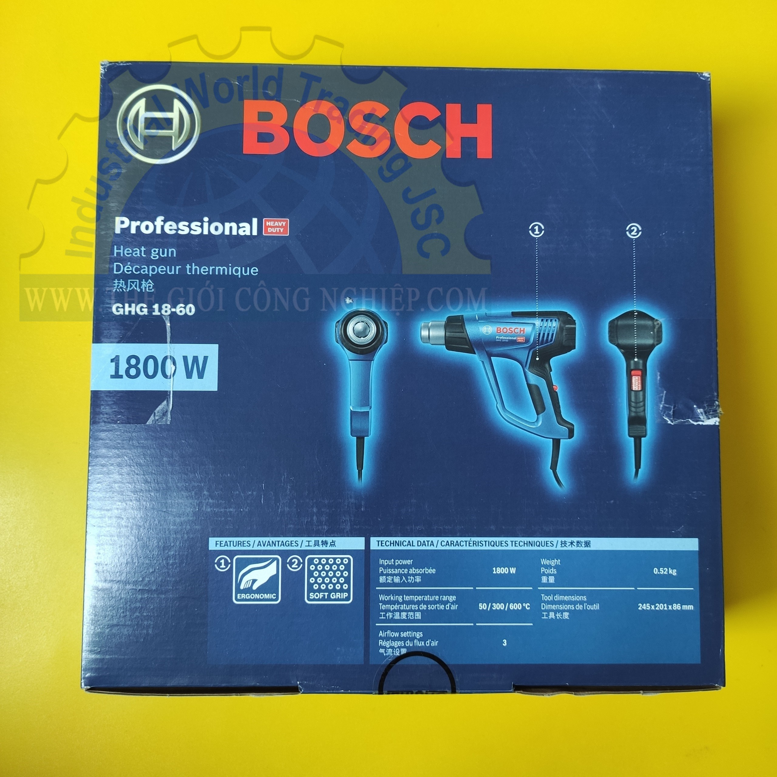 Máy thổi hơi nóng 1800W BOSCH GHG 18-60