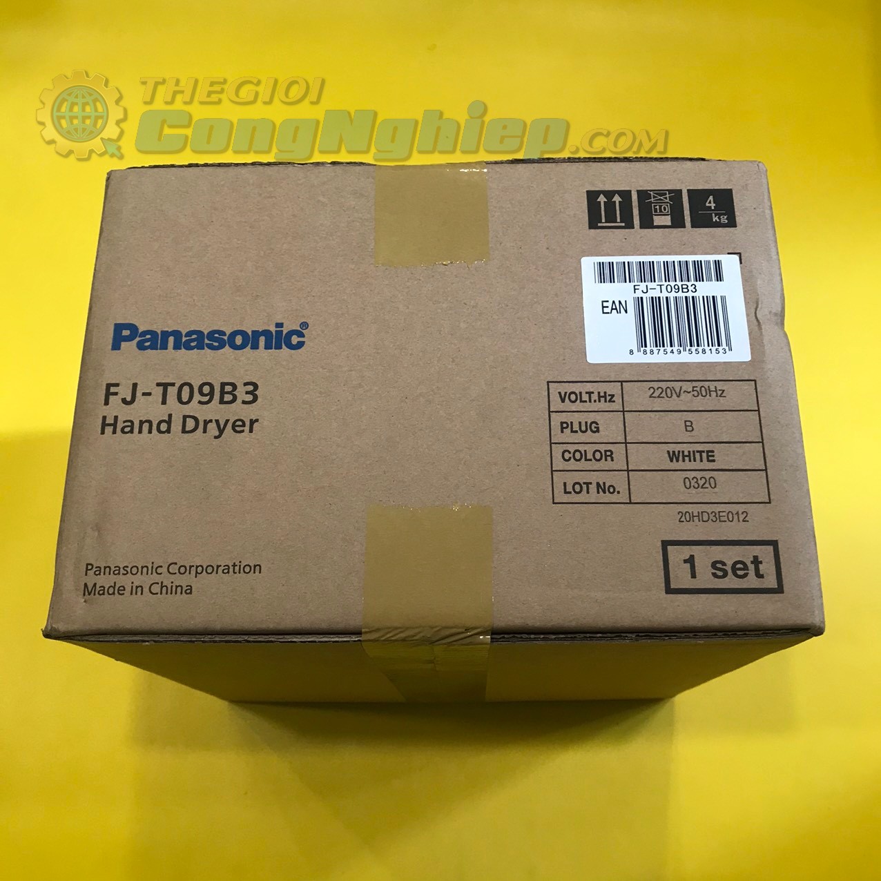 Máy sấy tay tự động (không khay nước) Panasonic FJ‑T09B3 công suất 1020W/50-60Hz độ ồn 62Db tốc độ 120m/s