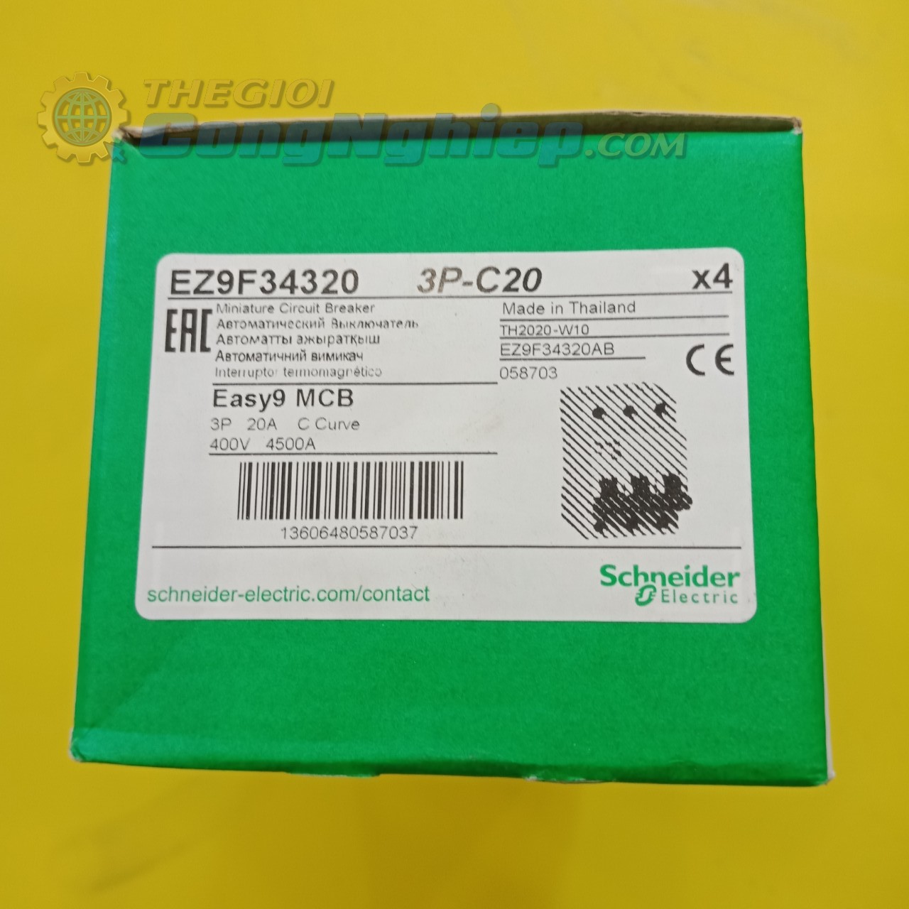 Cầu dao tự động schneider EZ9F34320 3P 20A 4.5kA