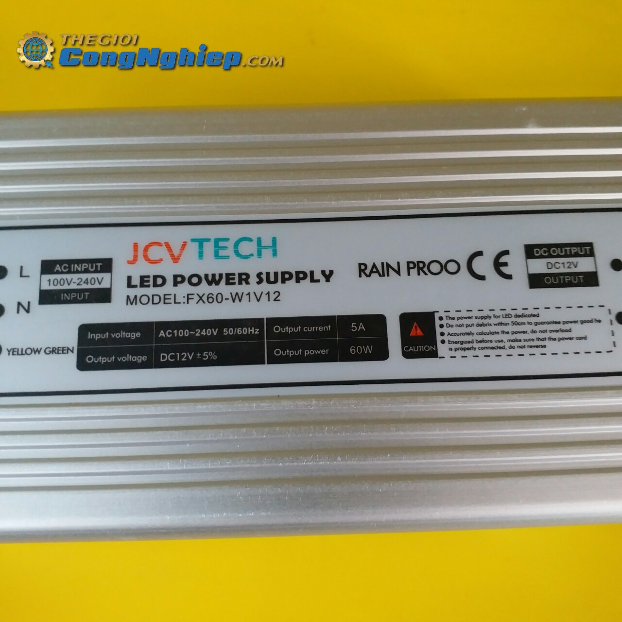 Nguồn cho led dây 60W, Input 220VAC, Output 12VDC JCVTECH FX60-W1V12