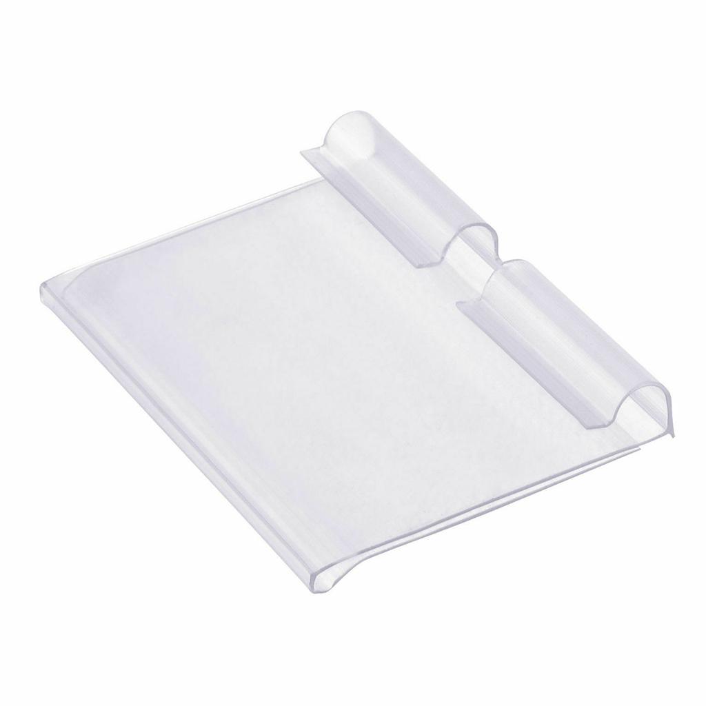 Nẹp cài giá siêu thị Oem, nhựa pvc màu trắng trong, kích thước 50x42mm