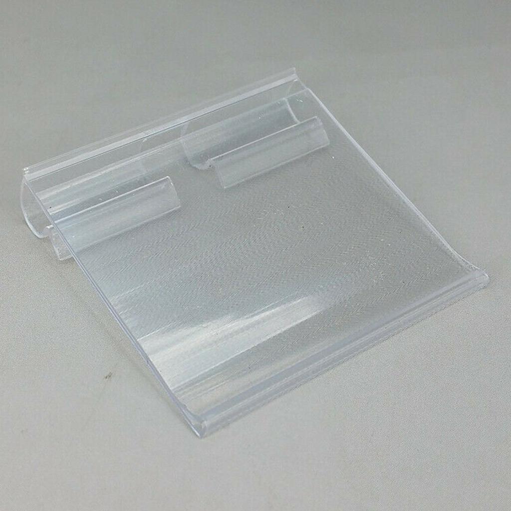 Nẹp cài giá siêu thị Oem, nhựa pvc màu trắng trong, kích thước 50x42mm