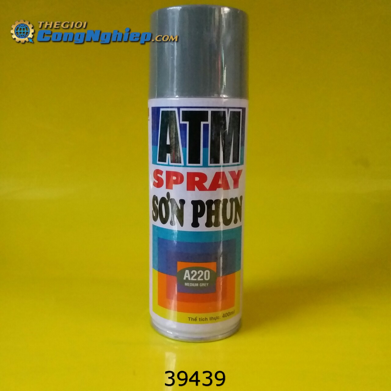 Sơn xịt ATM SPRAY A220 màu xám 400ml (Medium grey), 12 CHAI/ 1 THÙNG