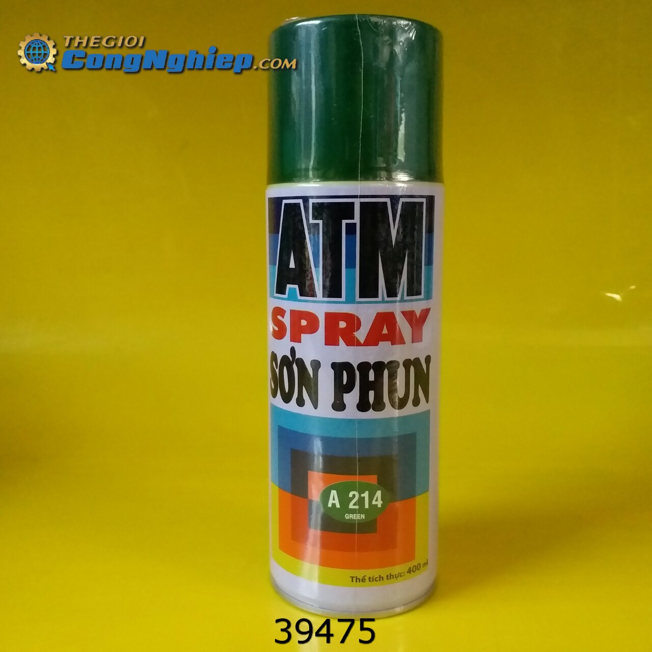 Sơn xịt ATM SPRAY A214 màu xanh lá 400ml (Green), 12chai/ thùng