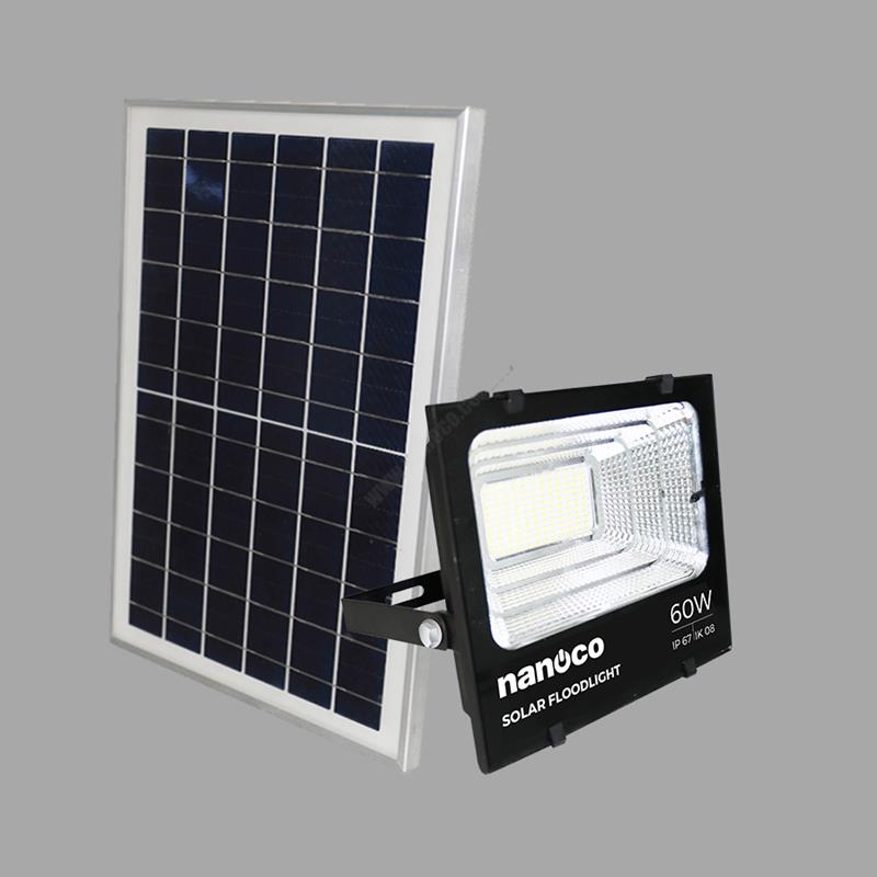 Đèn Pha LED Solar Nanoco NLFS040610L, IP67, ánh sáng trắng, 213 x 70 x 190mm, có Remote