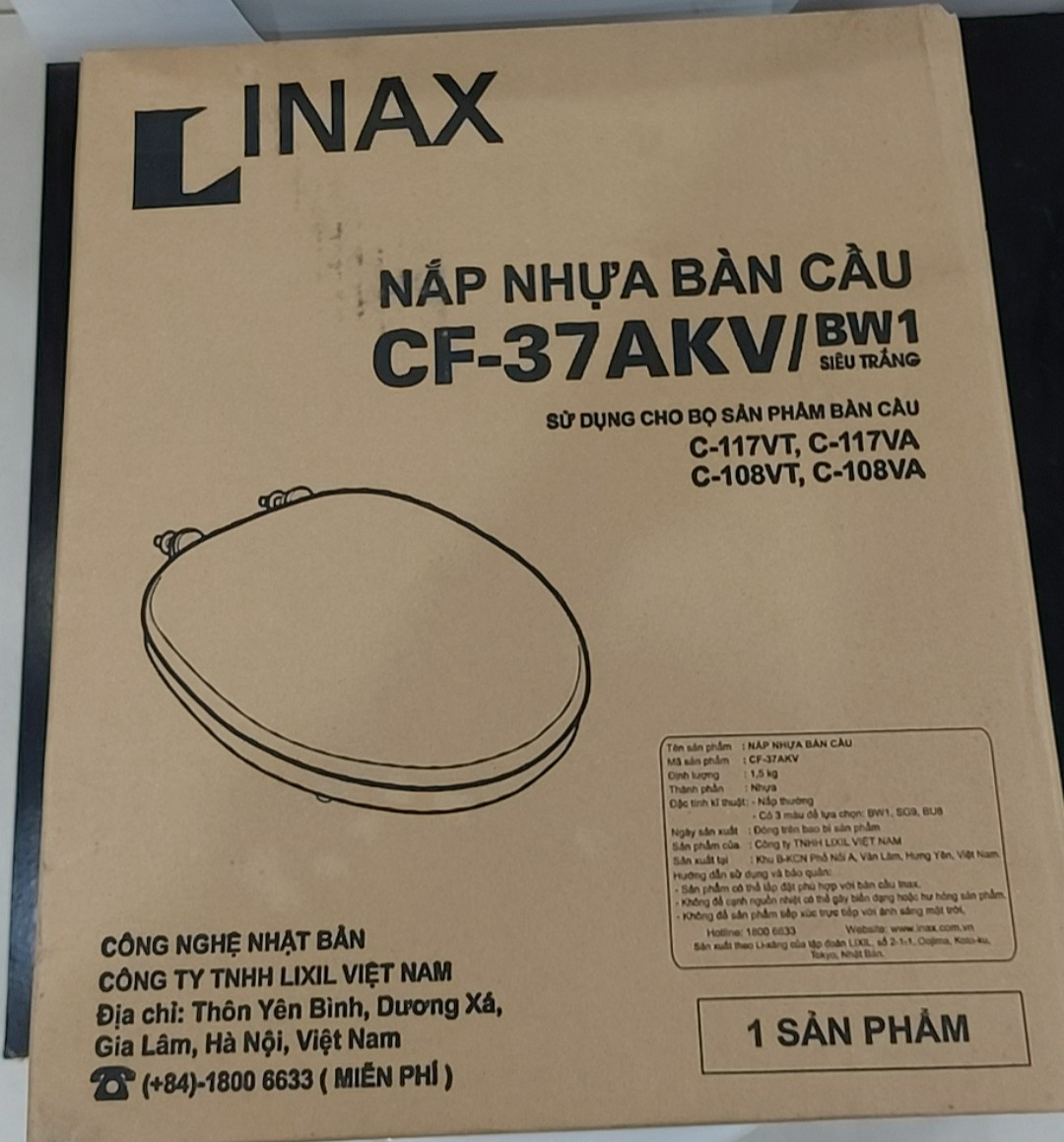 Nắp nhựa bàn cầu màu trắng Inax CF-37AKV