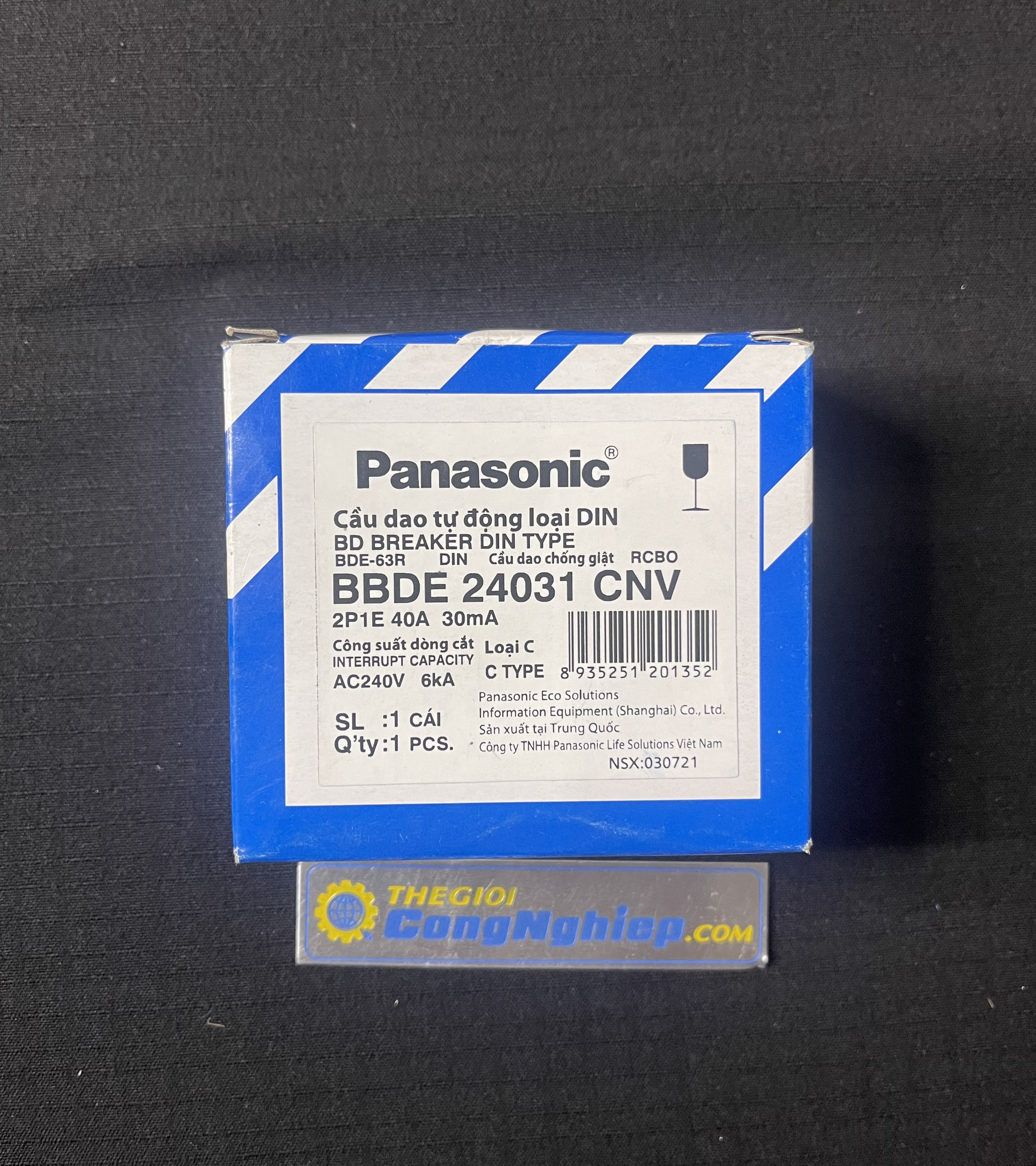 Cầu dao chống giật Panasonic BBDE24031CNV RCBO 2P 40A 6KA 30MA 