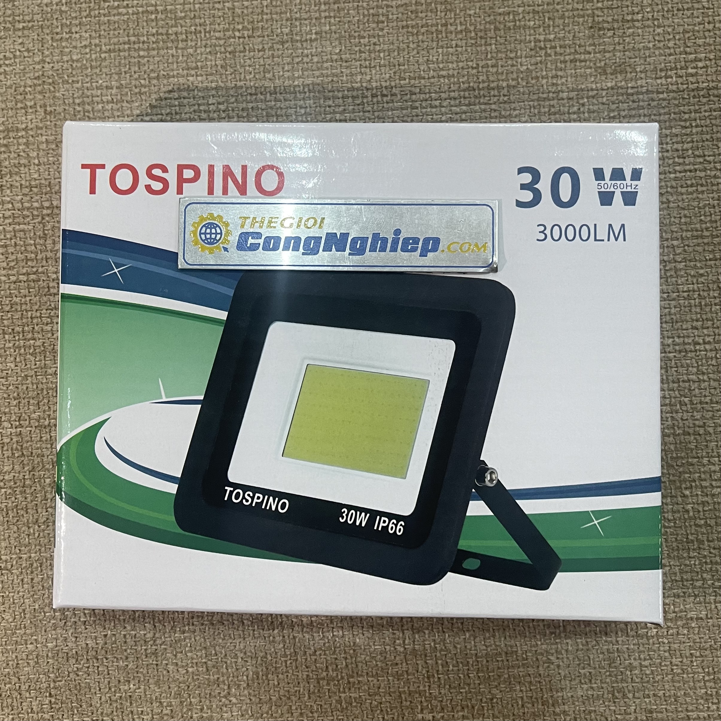 Đèn Led Pha 30W Tospino ánh sáng trắng, Tiêu chuẩn IP66, Chip COB