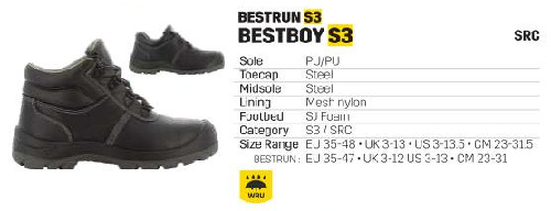 Giày bảo hộ BESTRUN S3 size 37 màu đen SafetyJogger 