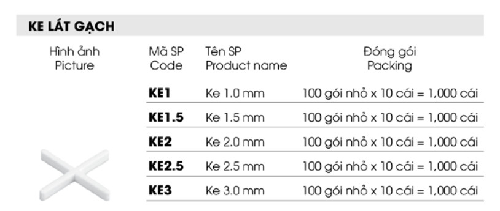 Ke lát gạch 1.5mm KE1.5, gói 10 cái