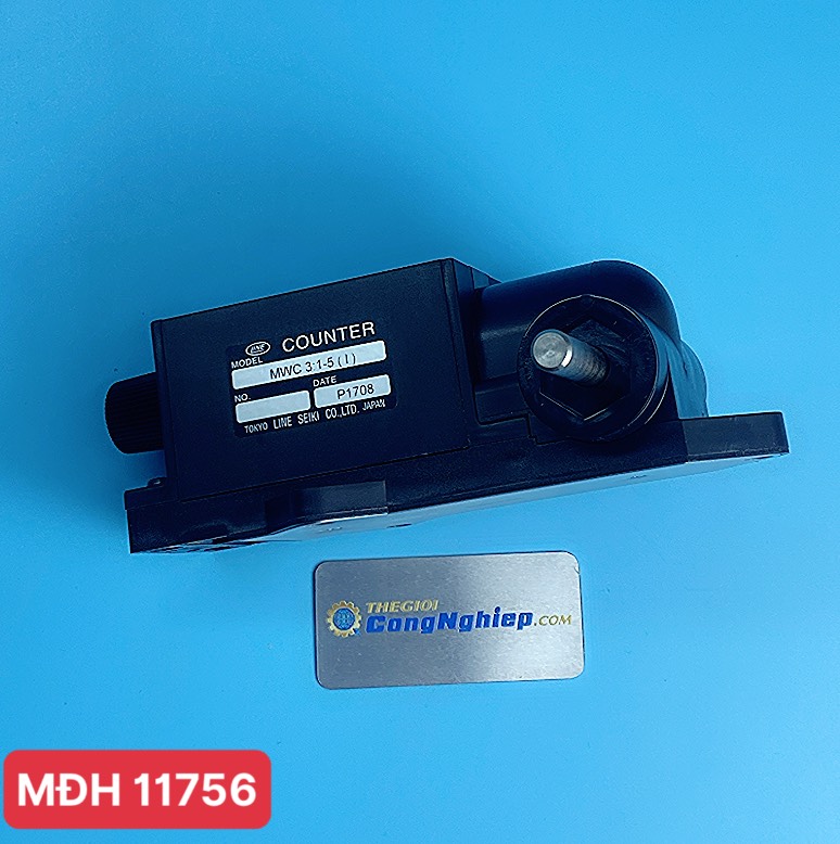 Bộ đếm chiều dài hệ mét Line-Seiki MWC 3:1-5 (I), dải đo 1 - 99999m, cùng chiều kim đồng hồ.