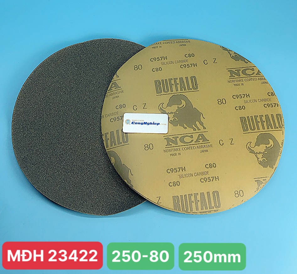 Giấy mài mẫu Herzog 250-80, đường kính 250mm, độ mịn grit #80, không có keo dính