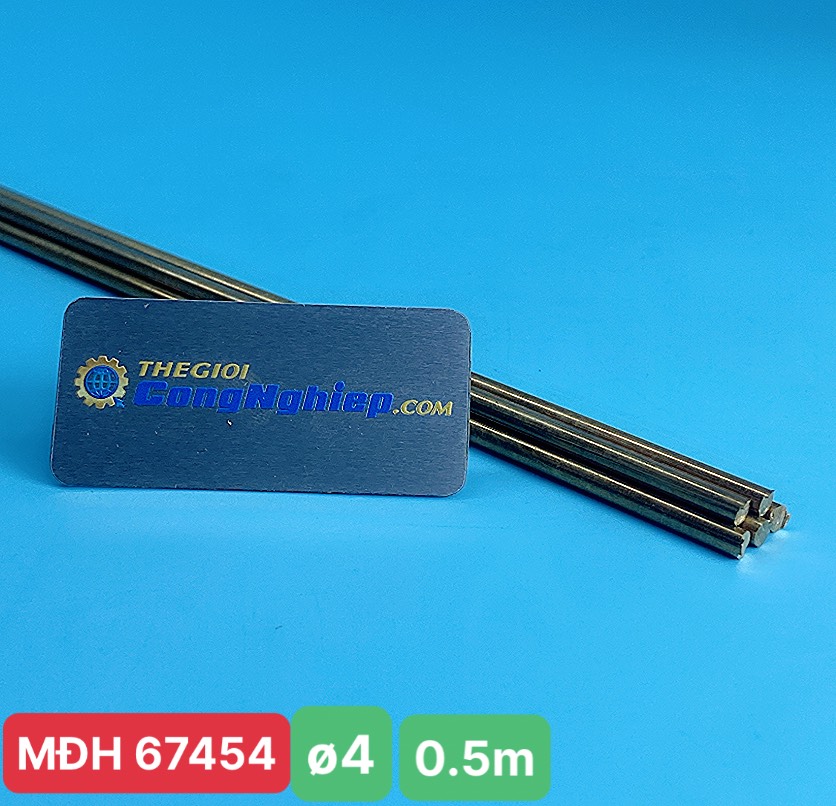 Thanh đồng tròn vàng đặc phi ø4mm, dài 0.5m