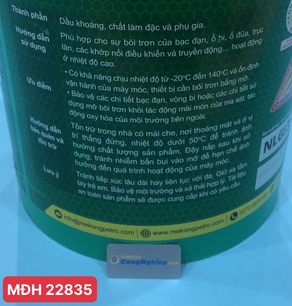  Mỡ bò chịu nhiệt Litol3, khối lượng 15kg