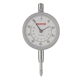 Đồng hồ so chân thẳng peacock 107-HG dải đo 0-10mm, độ phân giải 0.01mm.