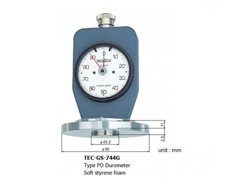 Đồng hồ đo độ cứng cao su Type FO Teclock GS-744G , Có chức năng Peak Pointer