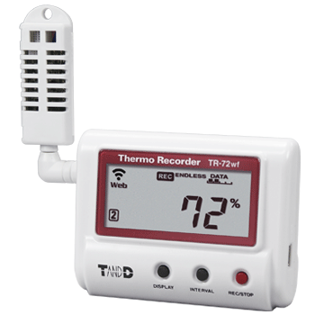 Nhiệt ẩm kế tự ghi Tandd TR-72nw-H, dải đo nhiệt đo  -30 ~ 80°C , dải đo độ ẩm 0 ~ 99%RH 
